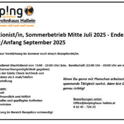 Inserat Rezeption Sommer 2025