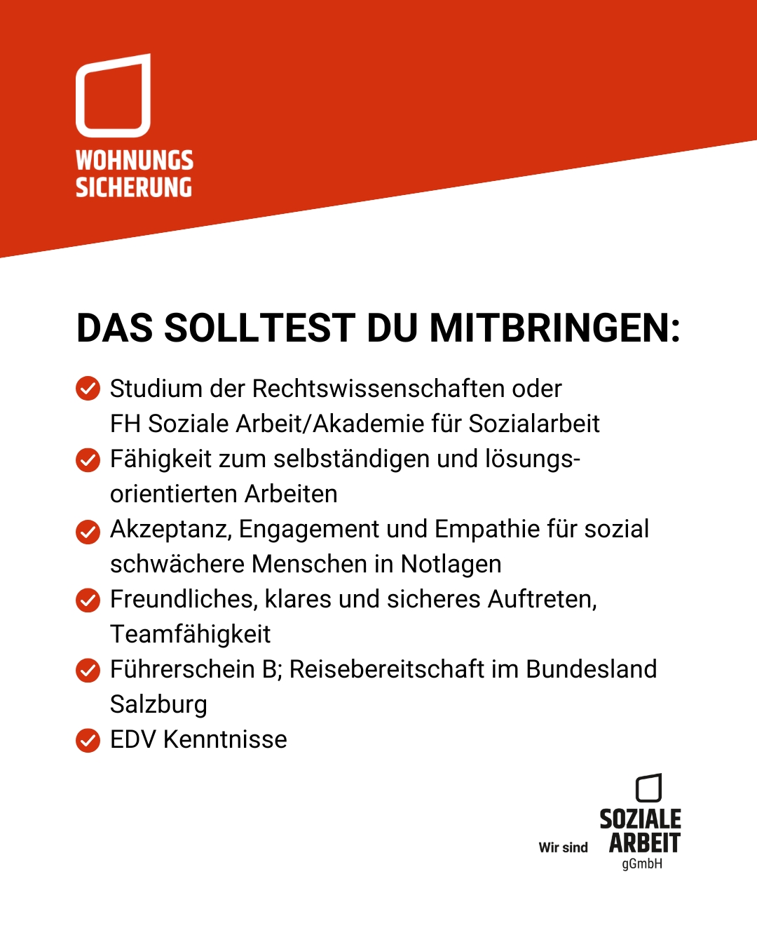 Sozialarbeiter:in oder Jurist:in (w/m/d) für Fachstelle für Wohnungssicherung
