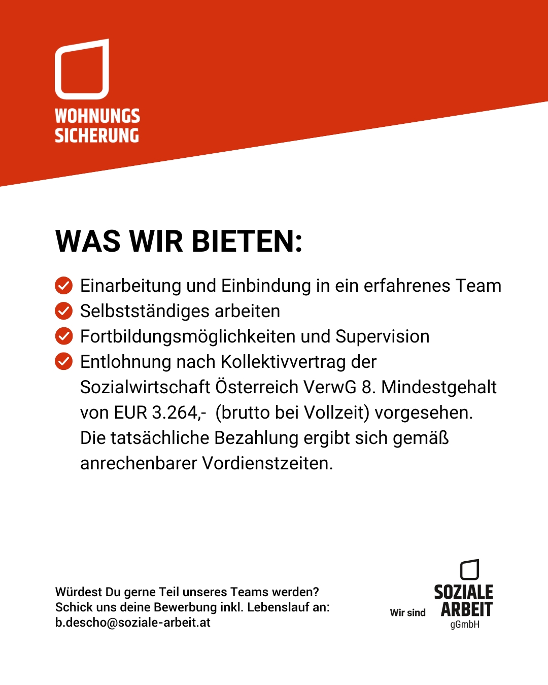 Sozialarbeiter:in oder Jurist:in (w/m/d) für Fachstelle für Wohnungssicherung