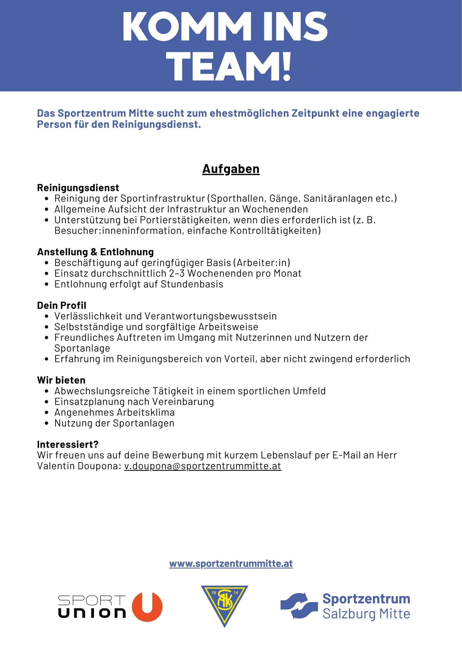 Jobausschreibung_Reinigungskraft