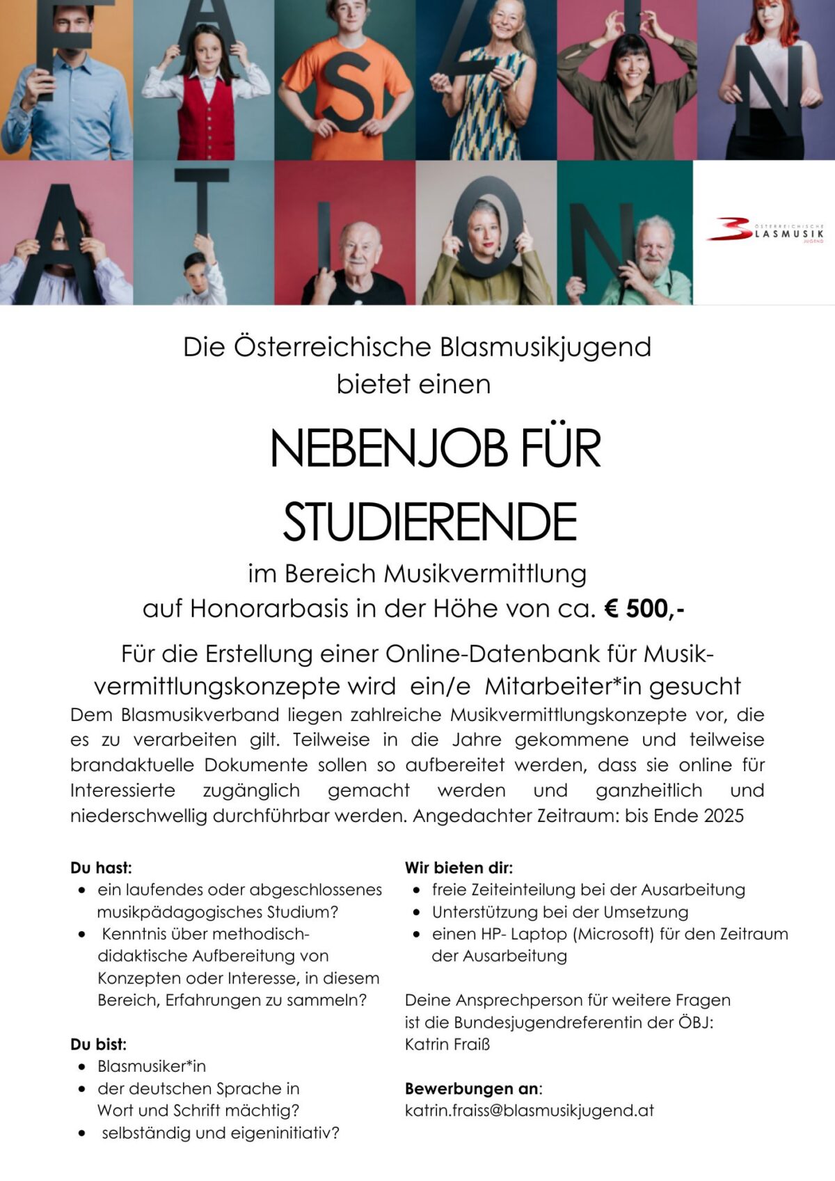 Nebenjob Studierende ÖBJ Musikvermittlung