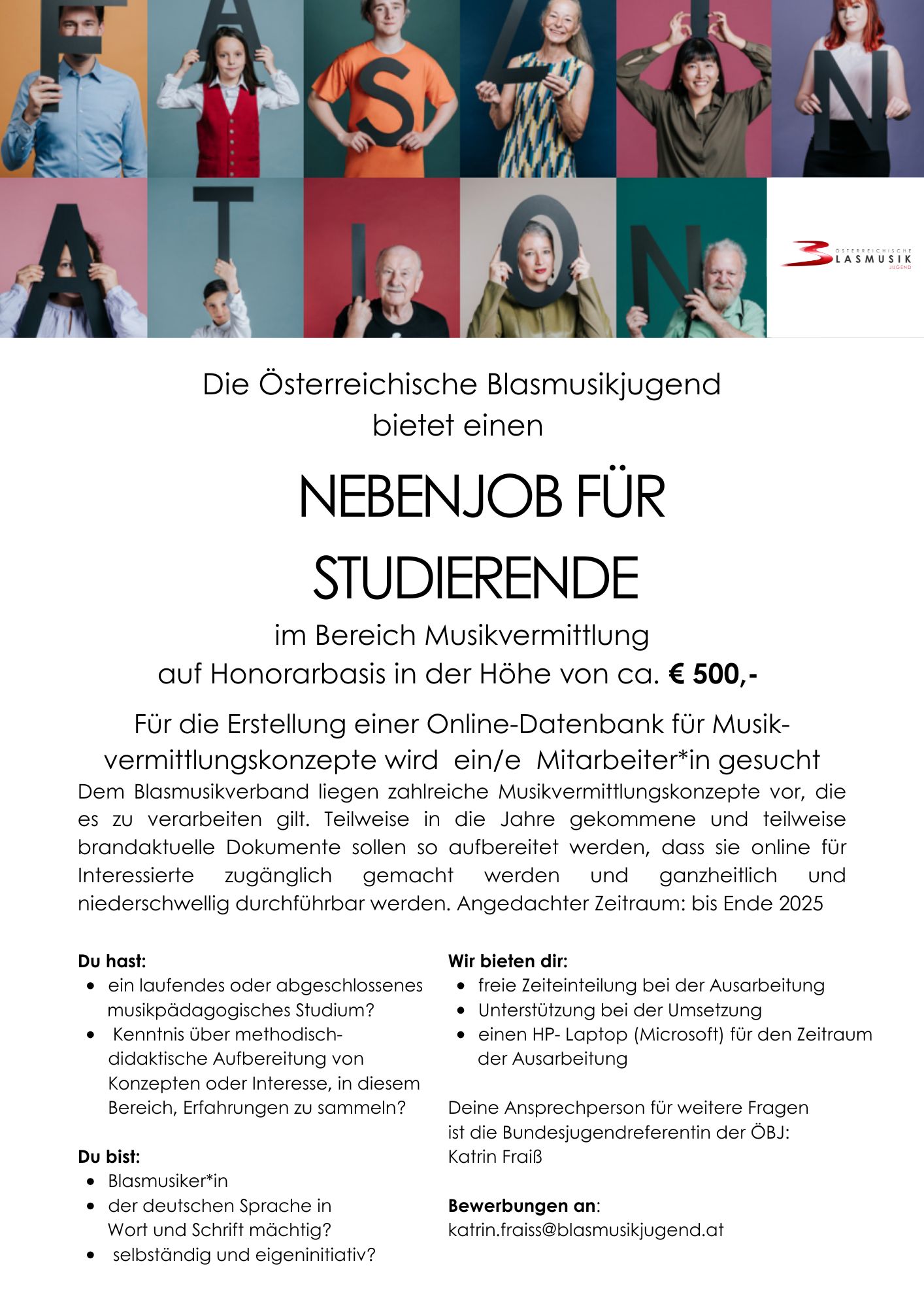 Nebenjob Studierende ÖBJ Musikvermittlung