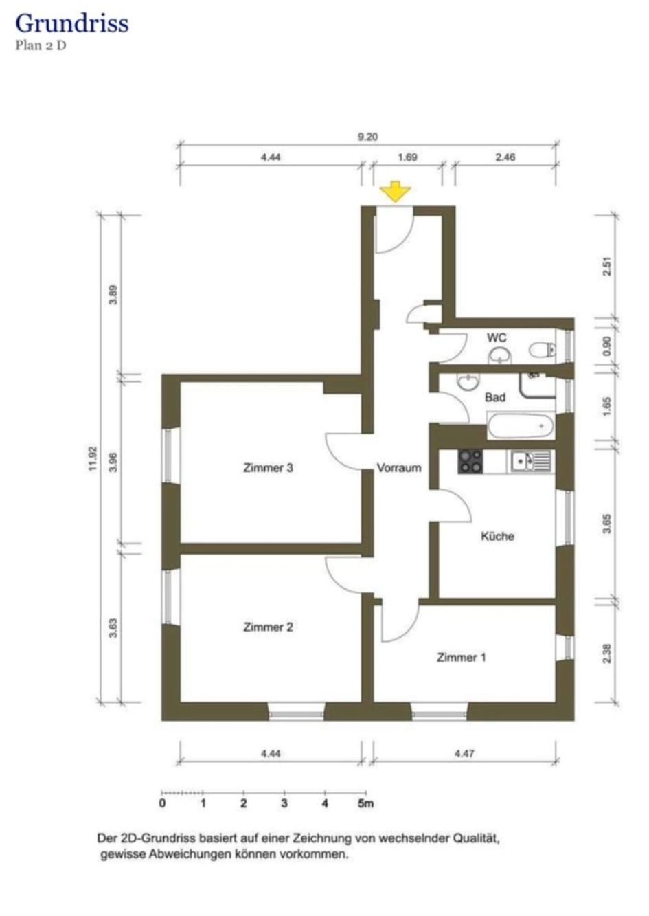 Zimmer 1 ist das zu vermietende Zimmer :)