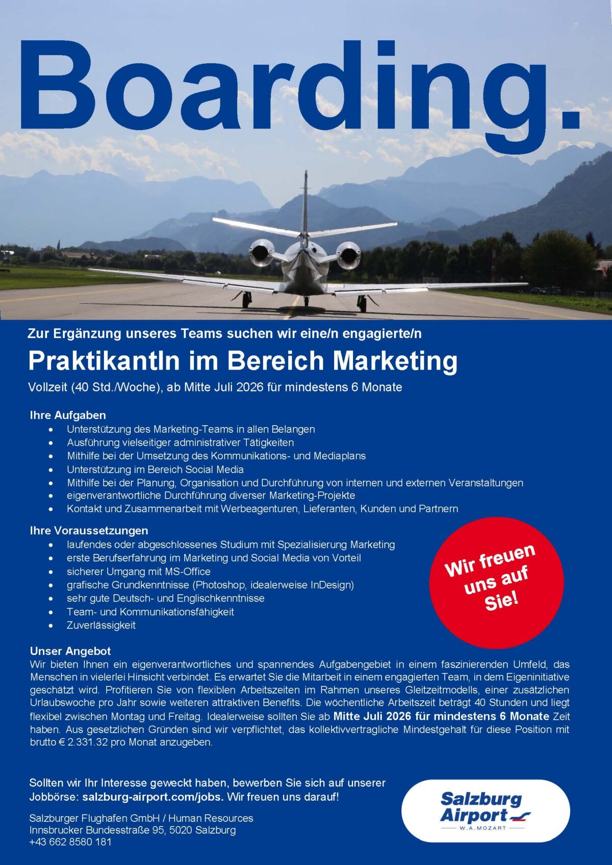 Stellenausschreibung PraktikantIn Marketing  04_2026