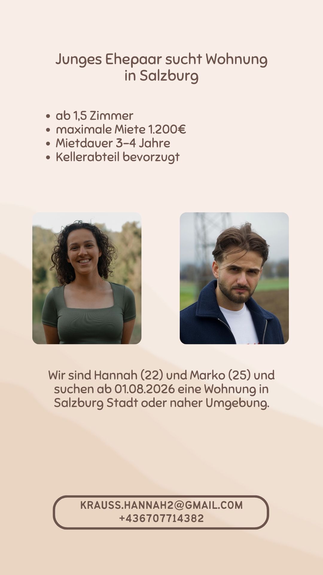 Junges Ehepaar sucht Wohnung in Salzburg