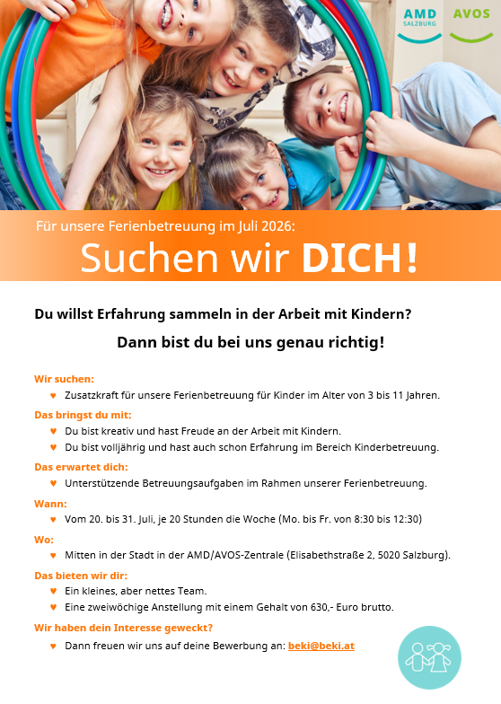 Stellenausschreibung Sommerbetreuung