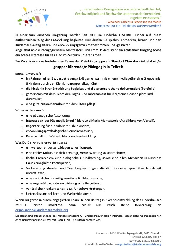 0926_Ausschreibung PädagogIn KKG OA